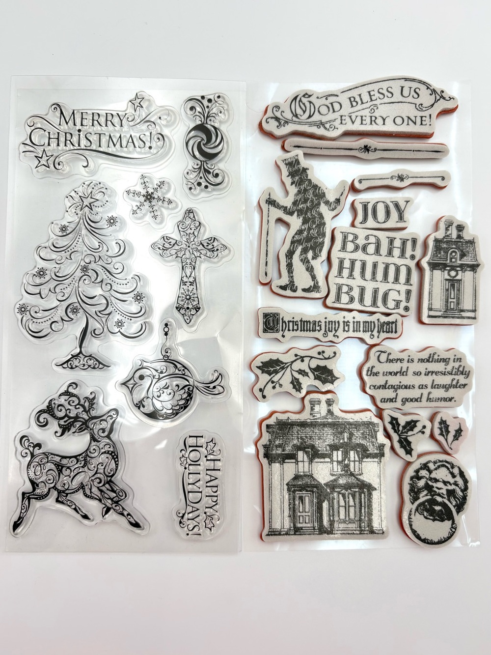 2 Sets Holiday Clear Stamp Sets -  Christmas Designs